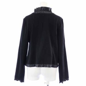 Leilian ノーカラージャケット フリル 大きいサイズ 13 XL 黒 ブラック