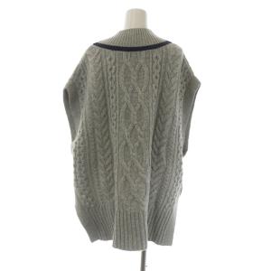 Spick&Span 20AW LAMBSWOOL ハミルトン HAMILTONケーブルベスト2 ニット Vネック プルオーバー スリット ウール