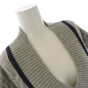 Spick&Span 20AW LAMBSWOOL ハミルトン HAMILTONケーブルベスト2 ニット Vネック プルオーバー スリット ウール