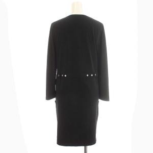 agnes b. プレッション ストレッチ ワンピース ひざ丈 長袖 1 S 黒 ブラック
