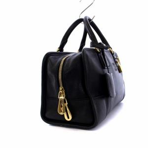LOEWE アマソナ28 ハンドバッグ ボストンバッグ レザー アナグラム ブラック