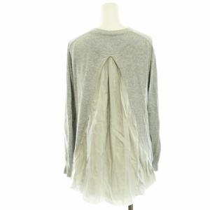 sacai 2017 異素材切り替えカーディガン ボレロ ニット サテン チュール 長袖 2 M グレー