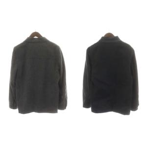 dunhill テーラードジャケット 3B ウール カシミヤ混 シルク混 絹混 リバーシブル S グレー 黒 ブラック