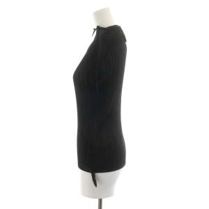 PLEATS PLEASE ISSEY MIYAKE イッセイミヤケ カットソー 半袖 リボン 3 L 黒 ブラック
