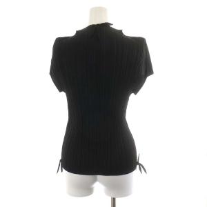 PLEATS PLEASE ISSEY MIYAKE イッセイミヤケ カットソー 半袖 リボン 3 L 黒 ブラック