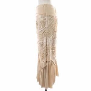 ISSEY MIYAKE イージースカート ロング レース装飾 切替 2 ベージュ