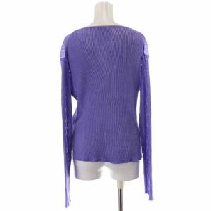 AURALEE 18SS ニット カットソー ラミー シアー シースルー リブ 長袖 1 M 紫 パープル