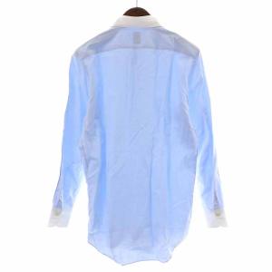 Finamore クレリックシャツ カジュアルシャツ コットン 長袖 15 1/2 /39 M 水色 ライトブルー 白 ホワイト