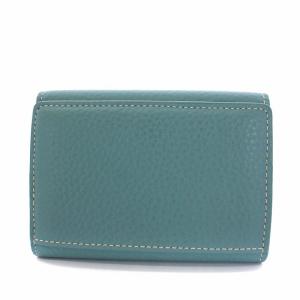 VASIC 三つ折り財布 Wホック レザー 青 ブルー