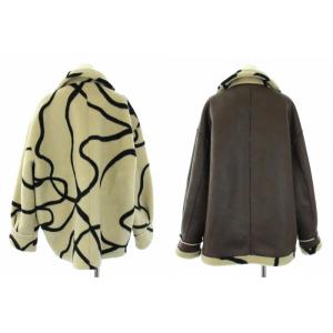 Ameri VINTAGE 22AW 2WAY REVERSIBLE BOA JACKET F ベージュ ブラック