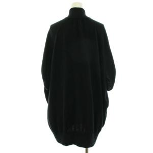 DIANE von FURSTENBERG カーディガン ハーフ ミドル カシミヤ100％ ドルマンスリーブ ハイネック スタンドカラー P XS 黒 ブラック
