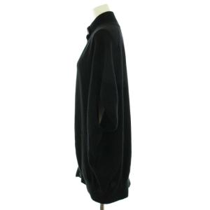 DIANE von FURSTENBERG カーディガン ハーフ ミドル カシミヤ100％ ドルマンスリーブ ハイネック スタンドカラー P XS 黒 ブラック