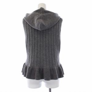 M'S GRACY ノースリーブニットパーカー プルオーバー リボン ウール 40 L グレー