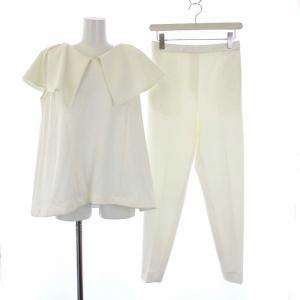 22SS ビックカラーポンチセットアップ ノースリーブカットソー イージーパンツ 38 M 白 オフホワイト