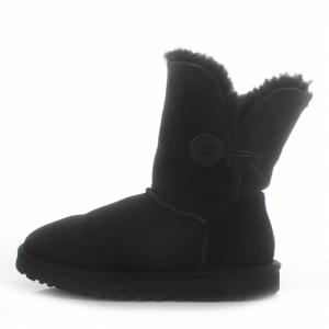 UGG australia ムートンブーツ ベイリーボタン スエード ボア US7 24cm 黒 ブラック
