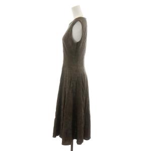 Theory TEXTURED LINEN SL PEPLUM DR B ワンピース ひざ丈 ノースリーブ リネン 麻 0 S ベージュ