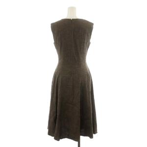 Theory TEXTURED LINEN SL PEPLUM DR B ワンピース ひざ丈 ノースリーブ リネン 麻 0 S ベージュ