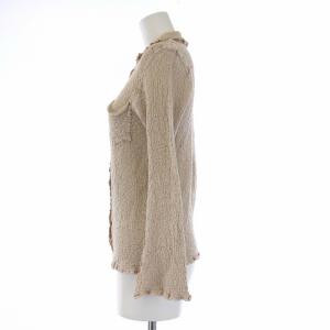 me ISSEY MIYAKE プリーツシャツ ブラウス 長袖 ベージュ MI62FK348