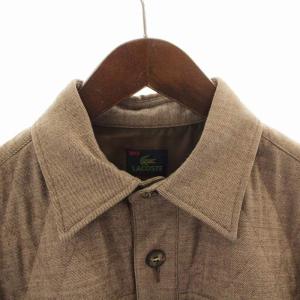 LACOSTE キルティングジャケット 中わたジャケット ロゴ ウール 50/3 M 茶 ブラウン