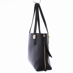 FURLA レザー サイドジップ トートバッグ ハンドバッグ 黒 ブラック