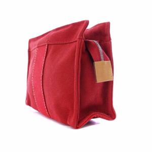 HERMES ドーヴィルポーチ キャンバス 赤 レッド