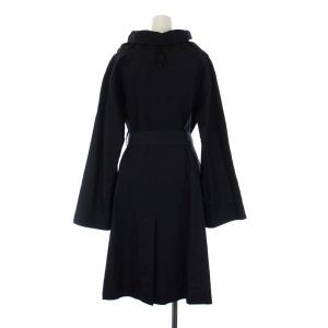 CELINE コート フェイクレイヤード 裏地総柄 シルク混 M ブラック