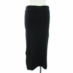 Deuxieme Classe リブスカート タイト ロング スリット 黒 ブラック