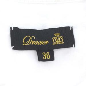 Drawer ペイズリーギャザーブラウス 長袖 シャツ パフスリーブ F 白 ホワイト