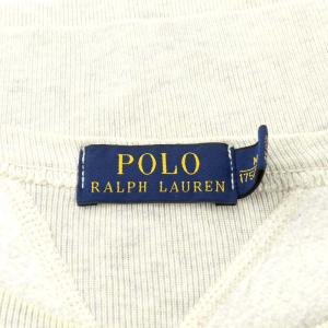 POLO RALPH LAUREN スウェット トレーナー 長袖 コットン ロゴ M アイボリー