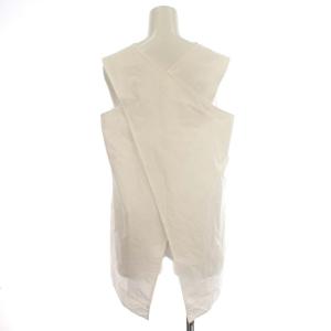 ESTNATION ノースリーブブラウス タイプライターバッククロス シャツ 38 M 白 ホワイト