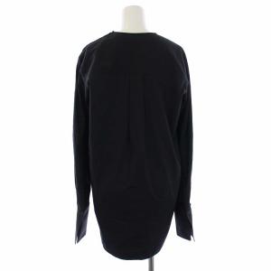 CELINE フィービー期 ブラウス チュニック 長袖 クルーネック プルオーバー 36 S 黒 ブラック
