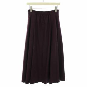 SYBILLA スカート ロング マキシ フレア 前ボタン イージー ウール M 赤紫 レッドパープル