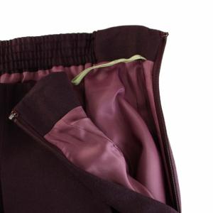 SYBILLA スカート ロング マキシ フレア 前ボタン イージー ウール M 赤紫 レッドパープル