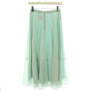 SYBILLA ソフトエアリーボリュームフレアスカート ロング マキシ フレア イージー シアー M 水色 ライトブルー