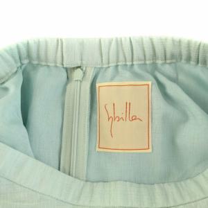 SYBILLA ソフトエアリーボリュームフレアスカート ロング マキシ フレア イージー シアー M 水色 ライトブルー