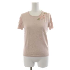 KEITA MARUYAMA アンサンブル ニット カーディガン プルオーバー クルーネック 花刺繍 1 S ピンク