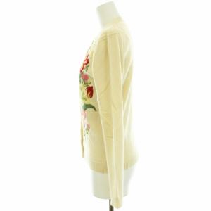 KEITA MARUYAMA アンサンブル ニット 半袖 カーディガン 花柄刺繍 長袖 ラム混 アンゴラ混 カシミヤ混 1 S クリーム