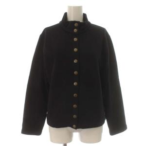 カーディガン スタンドカラー ハイネック 裏起毛 ジャケット EX21M001 T2 M 黒 ブラック
