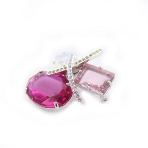 SWAROVSKI ブローチ クリスタル ピンク シルバー