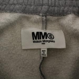 MM6 Maison Margiela スウェットパンツ スラックスパンツ 切替 ストライプ 裏起毛 ウール M グレー 紺 ネイビーS32KA0565