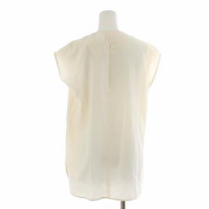 Max Mara ブラウス シャツ ドレープ プルオーバー サンプル品 絹 シルクノースリーブ 42 L アイボリー