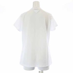 UNITED ARROWS GOLF ウィメンズギャザークルーネックシャツ ゴルフウェア カットソー 半袖 プルオーバー L 白 ホワイト