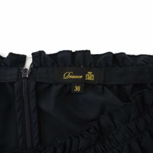 Drawer ギャザースカート フレア ロング 36 S 紺 ネイビー 6524-299-1088