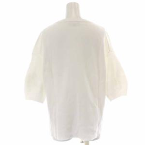 Drawer 16Gミラノショートスリーブニット カットソー 七分袖 2 M 白 ホワイト 6518-105-0364