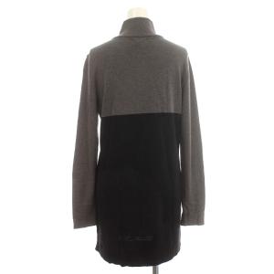 BURBERRY GOLF ニット ワンピース ミニ 長袖 ハイネック ハーフジップ 2 M グレー 黒