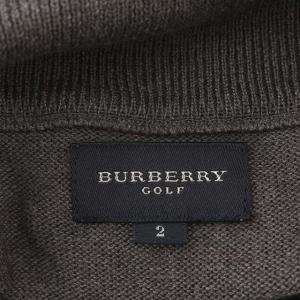 BURBERRY GOLF ニット ワンピース ミニ 長袖 ハイネック ハーフジップ 2 M グレー 黒