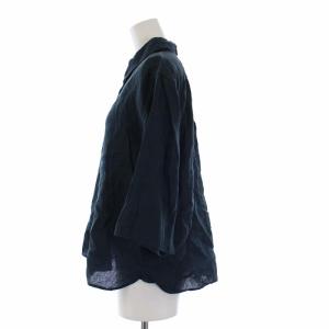 MARGARET HOWELL 20SS ブラウス シャツ 七分袖 プルオーバー 麻 リネン100％ 2 M 緑 グリーン