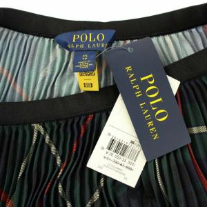POLO RALPH LAUREN 近年モデル スカート ロング マキシ プリーツ イージー タグ付き XS 緑 グリーン 赤 レッド