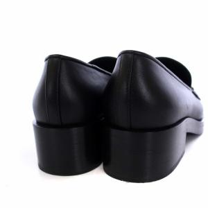CHANEL ローファー ココマーク コインモチーフ レザー チャンキーヒール 38C 黒