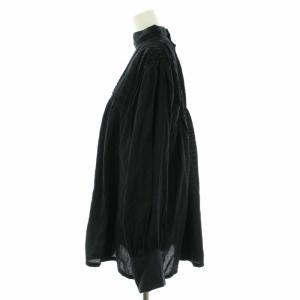 Shinzone 22SS ピンタックスモックブラウス PIN TUCK SMOCK BLOUSE シャツ ハイネック 長袖 FO 黒 ブラック
